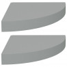 Narożne półki ścienne, 2 szt., szare, 25x25x3,8 cm, MDF