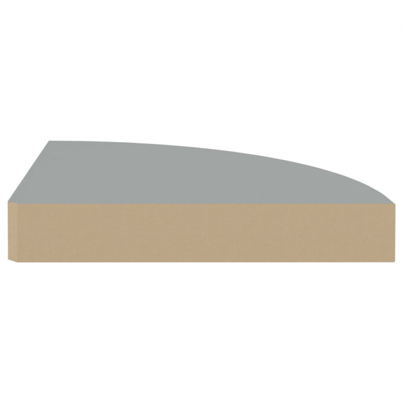 Narożne półki ścienne, 2 szt., szare, 25x25x3,8 cm, MDF