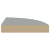 Narożne półki ścienne, 2 szt., szare, 25x25x3,8 cm, MDF