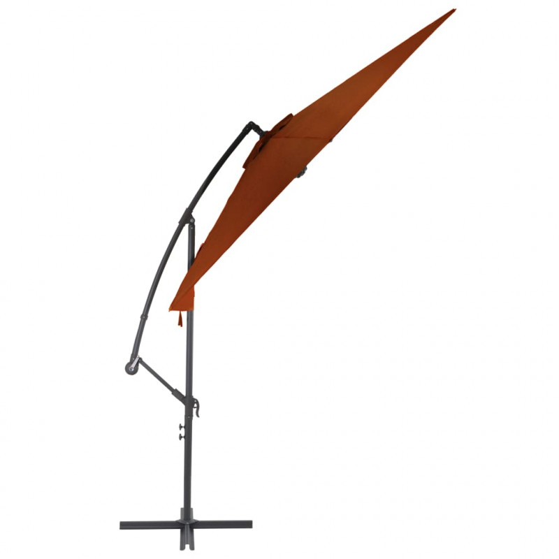 Parasol wiszący z aluminiowym słupkiem, 300 cm, terakota