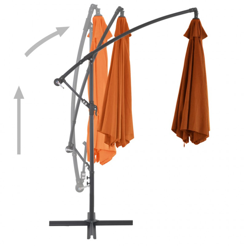 Parasol wiszący z aluminiowym słupkiem, 300 cm, terakota