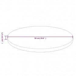 Okrągły blat do stolika, ciemnobrązowy, Ø50x1,5 cm, lity dąb