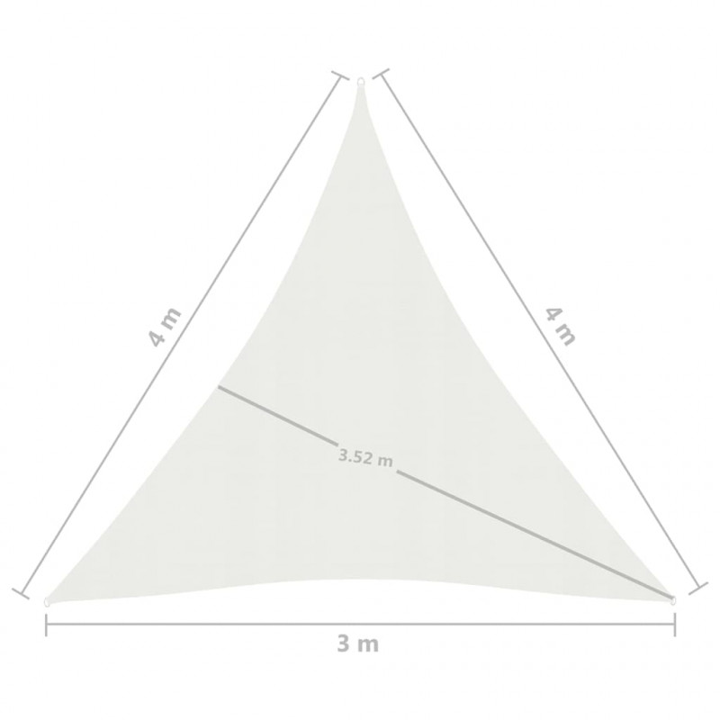 Żagiel przeciwsłoneczny, 160 g/m², biały, 3x4x4 m, HDPE