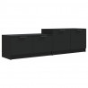 Szafka pod TV, czarna, 158,5x36x45 cm, materia drewnopochodny