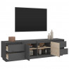 Szafka pod telewizor, szara 176x37x47,5 cm, lite drewno sosnowe