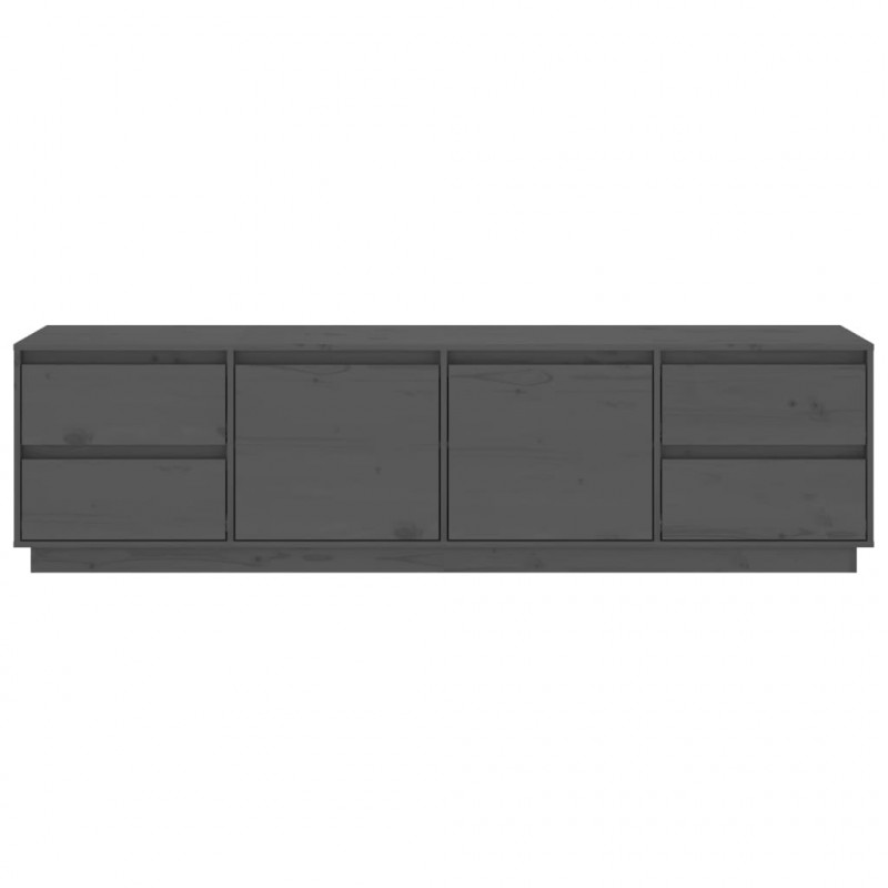 Szafka pod telewizor, szara 176x37x47,5 cm, lite drewno sosnowe