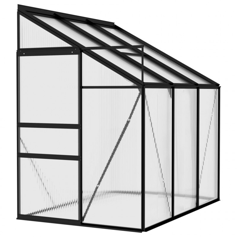 Szklarnia, antracytowa, aluminium, 3,8 m³