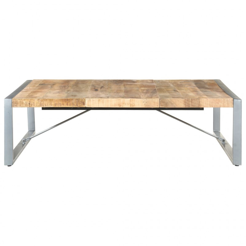 Stolik kawowy, 140x140x40 cm, surowe drewno mango
