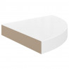 Narożne półki ścienne, 2 szt., połysk, białe, 25x25x3,8 cm, MDF