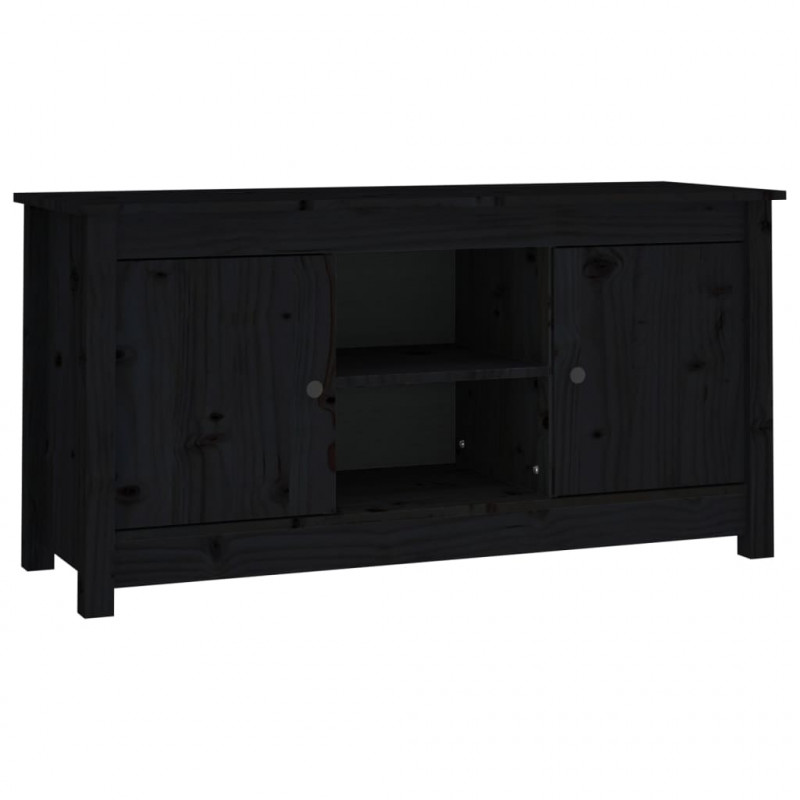 Szafka pod telewizor, czarna, 103x36,5x52 cm, drewno sosnowe