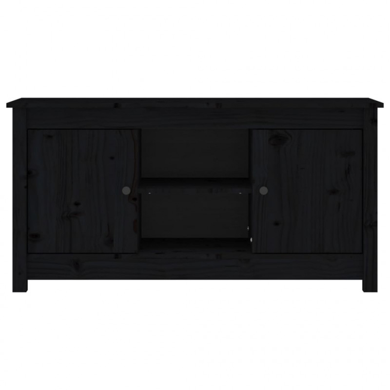 Szafka pod telewizor, czarna, 103x36,5x52 cm, drewno sosnowe