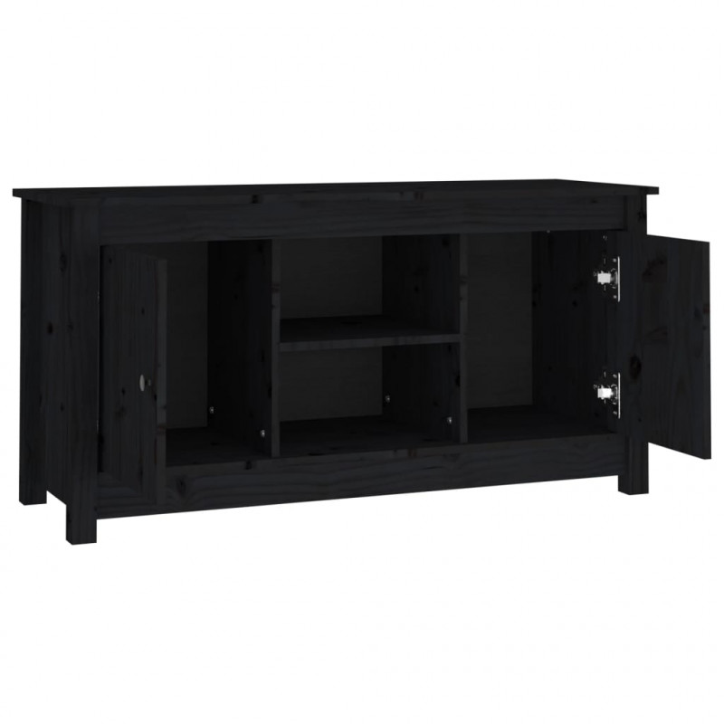 Szafka pod telewizor, czarna, 103x36,5x52 cm, drewno sosnowe