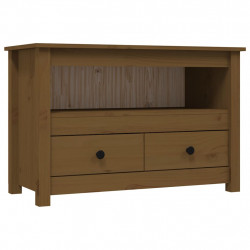 Szafka pod TV, miodowy brąz, 79x35x52 cm, lite drewno sosnowe