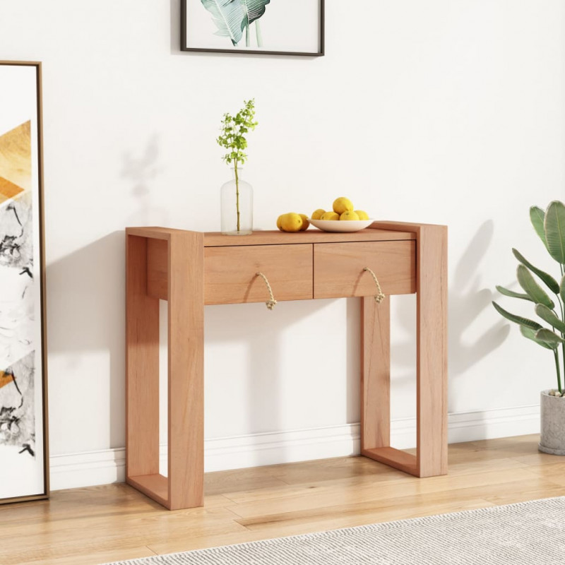 Stolik konsola, 90x35x75 cm, lite drewno tekowe
