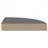 Narożne półki ścienne, 2 szt., połysk, szare, 25x25x3,8 cm, MDF
