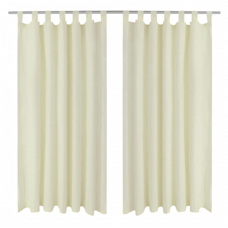 Kremowe atłasowe zasłony z pętelkami 2 szt. 140 x 245 cm