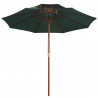 Parasol z podwójnym daszkiem, 270x270 cm drewno, zielony