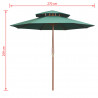 Parasol z podwójnym daszkiem, 270x270 cm drewno, zielony