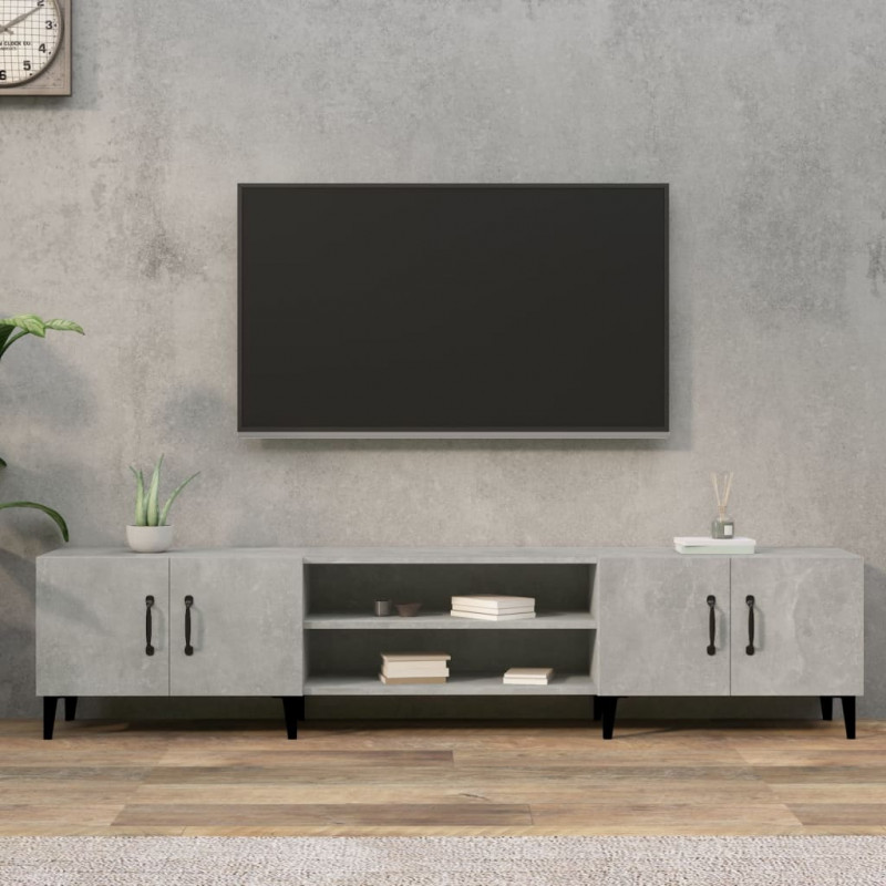 Szafka pod TV, szarość betonu, 180x31,5x40 cm