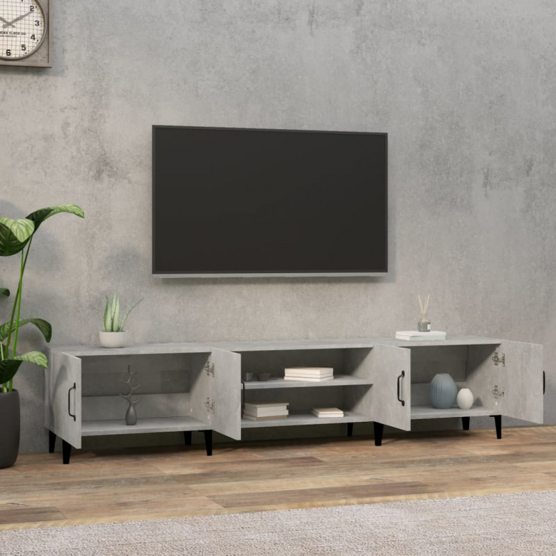 Szafka pod TV, szarość betonu, 180x31,5x40 cm