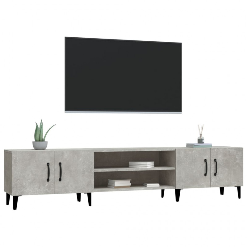 Szafka pod TV, szarość betonu, 180x31,5x40 cm