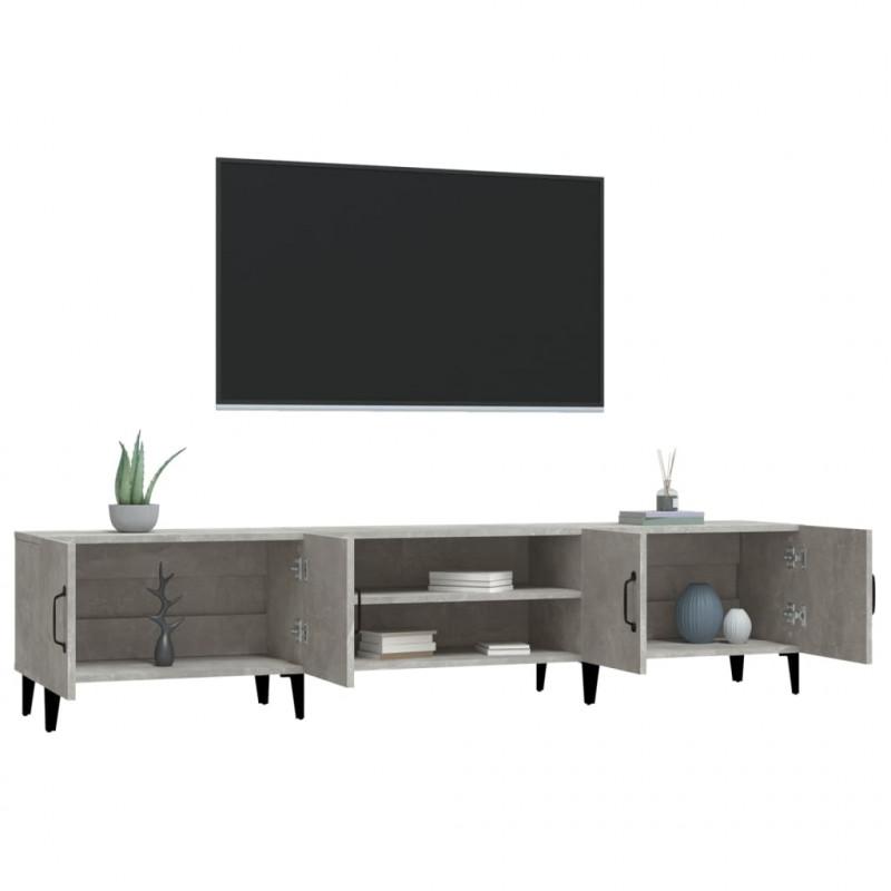 Szafka pod TV, szarość betonu, 180x31,5x40 cm