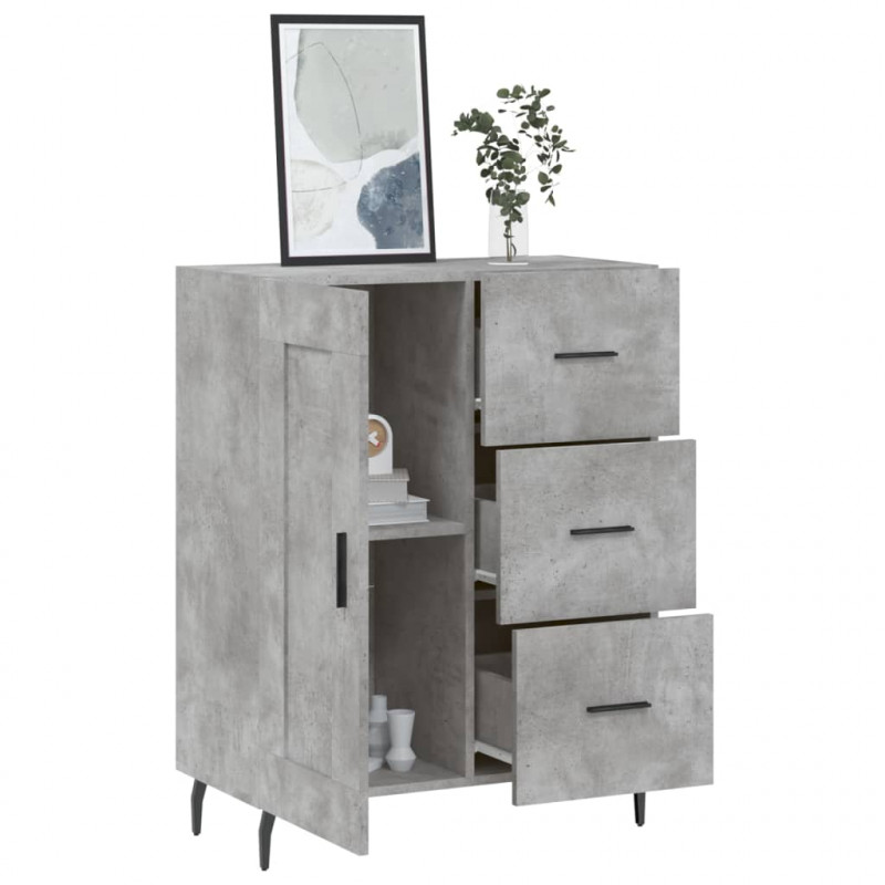 Szafka, szarość betonu, 69,5x34x90 cm, materiał drewnopochodny