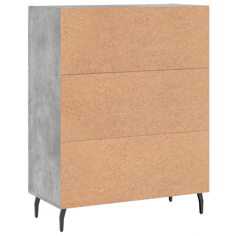 Szafka, szarość betonu, 69,5x34x90 cm, materiał drewnopochodny