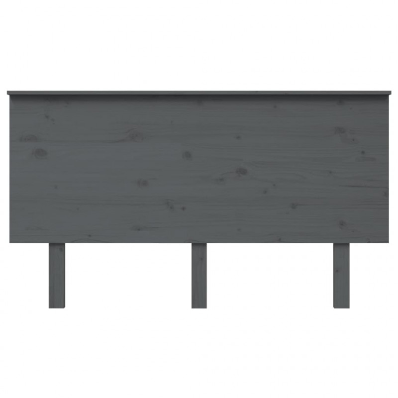 Wezgłowie łóżka, szare, 144x6x82,5 cm, lite drewno sosnowe
