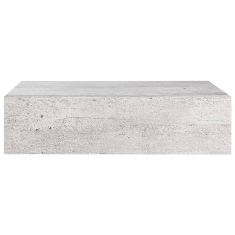 Półka ścienna z szufladą, szarość betonu, 40x23,5x10 cm, MDF