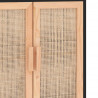 Komoda, czarna, 60x30x70 cm, lita sosna i naturalny rattan