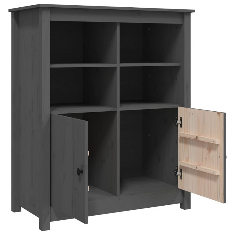 Szafka, szara, 83x41,5x100 cm, lite drewno sosnowe
