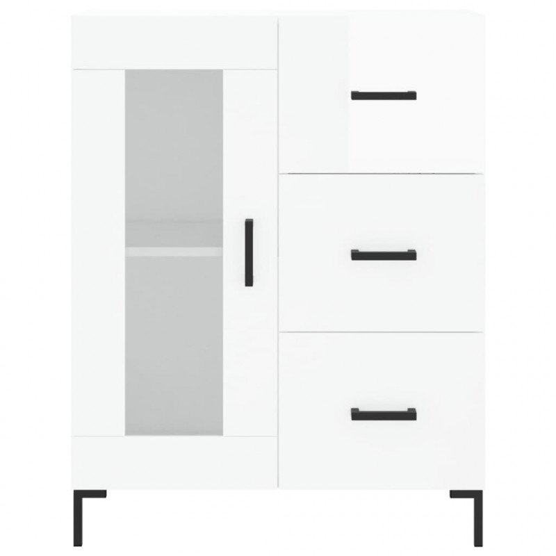 Szafka, biała, połysk, 69,5x34x90 cm, materiał drewnopochodny