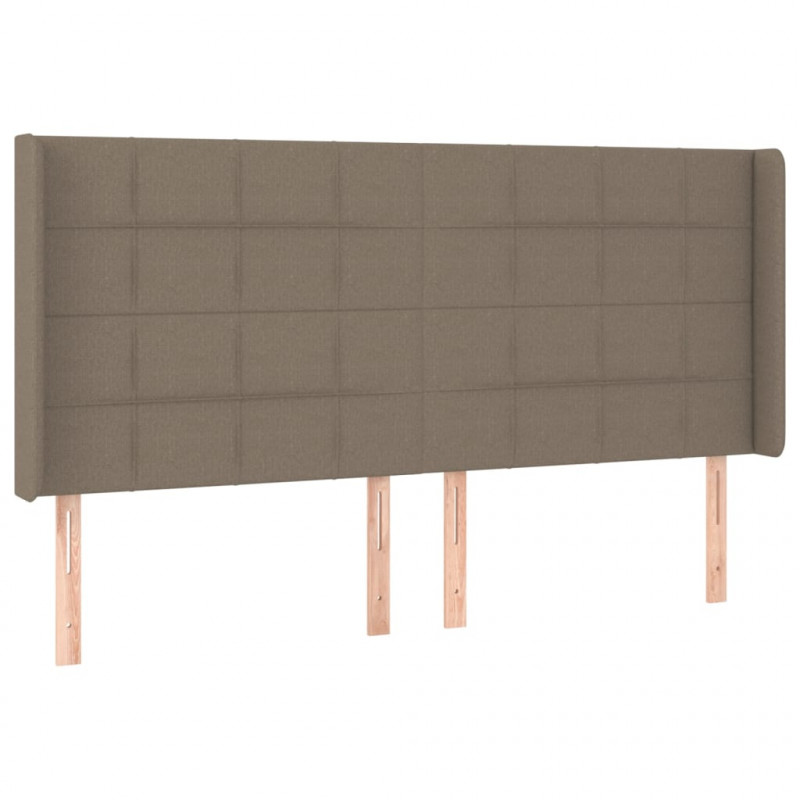 Łóżko kontynentalne z materacem, taupe, 160x200 cm, tkanina