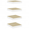 Półki ścienne, 4 szt., dębowo-białe, 23 x 23,5 x 3,8 cm, MDF