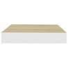 Półki ścienne, 4 szt., dębowo-białe, 23 x 23,5 x 3,8 cm, MDF