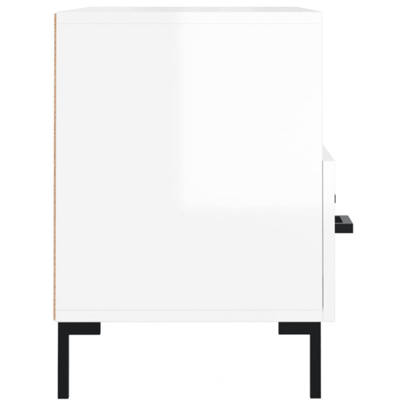 Szafka pod TV, biała, wysoki połysk, 80x36x50 cm
