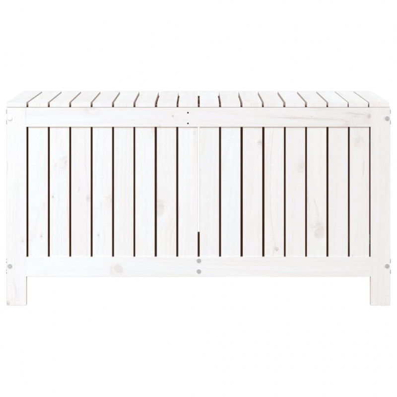 Skrzynia ogrodowa, biała, 115x49x60 cm, lite drewno sosnowe