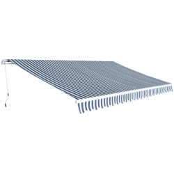 Markiza zwijana ręcznie, 500 cm, niebiesko-biała