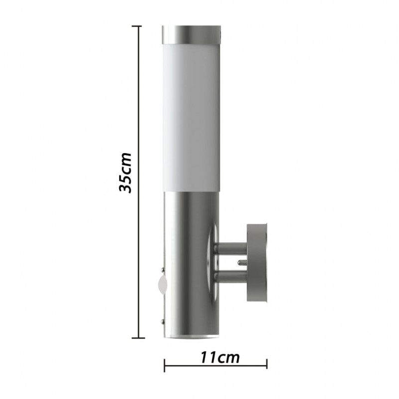 Zewnętrzna lampa naścienna z detektorem ruchu, stal nierdzewna
