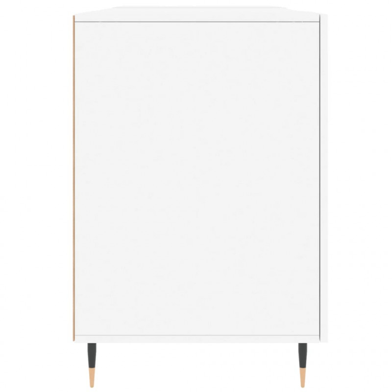 Biurko białe z połyskiem, 140x50x75 cm, materiał drewnopochodny