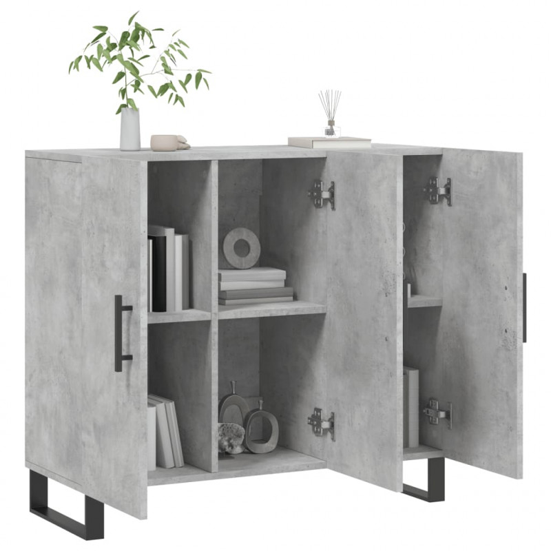 Szafka, szarość betonu, 90x34x80 cm, materiał drewnopochodny
