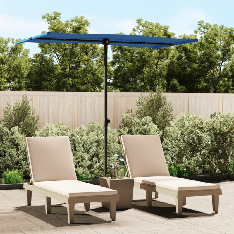 Parasol ogrodowy na aluminiowym słupku, 180x110 cm, niebieski