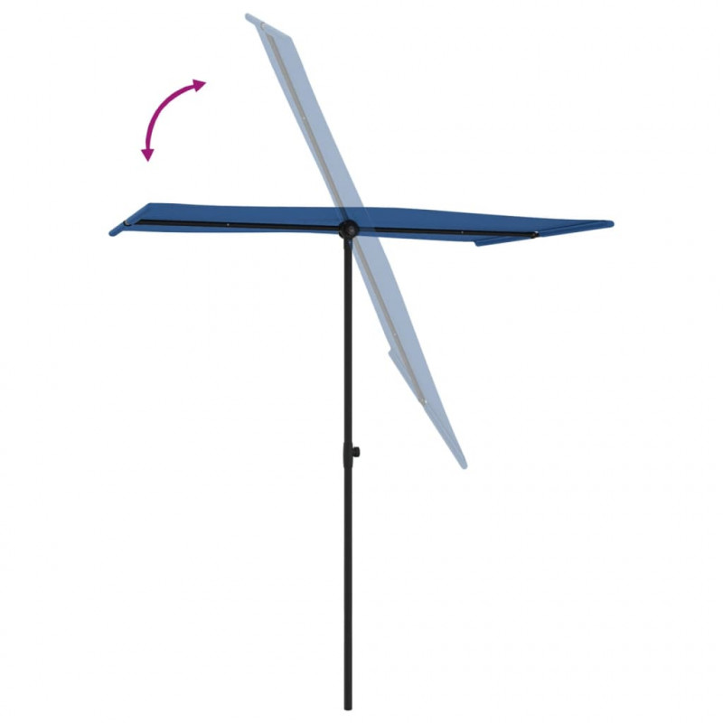 Parasol ogrodowy na aluminiowym słupku, 180x110 cm, niebieski