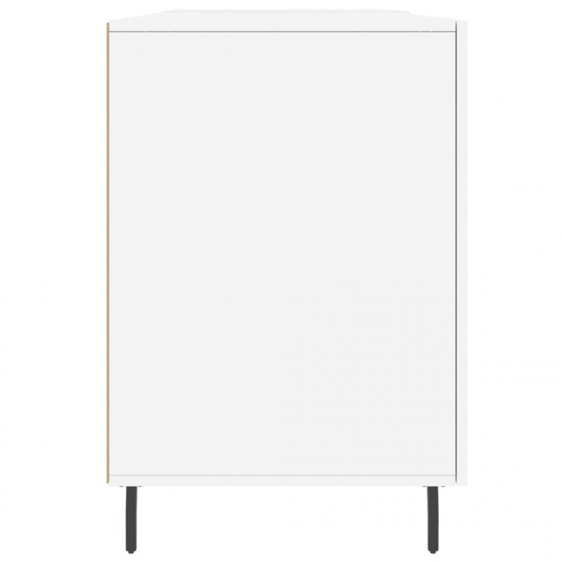 Biurko białe z połyskiem, 140x50x75 cm, materiał drewnopochodny