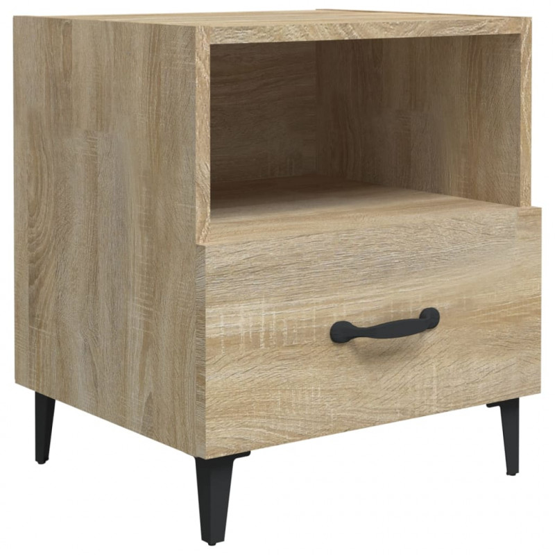 Szafki nocne, 2 szt., dąb sonoma, materiał drewnopochodny