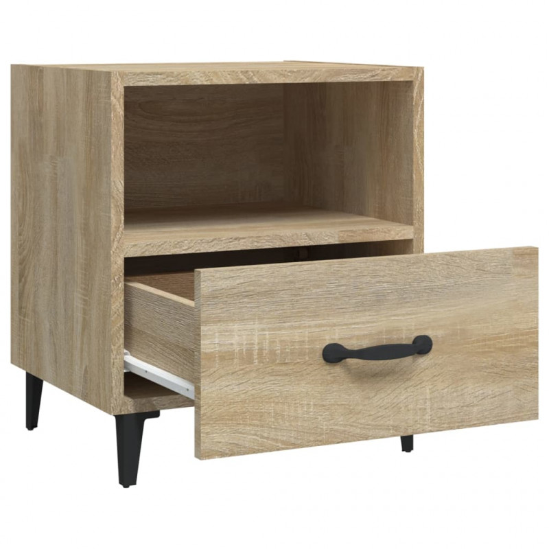 Szafki nocne, 2 szt., dąb sonoma, materiał drewnopochodny