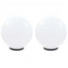 Lampy zewnętrzne LED, 2 szt., kule 40 cm, PMMA
