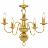 Żyrandol, złoty, 5 żarówek E14
