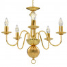 Żyrandol, złoty, 5 żarówek E14
